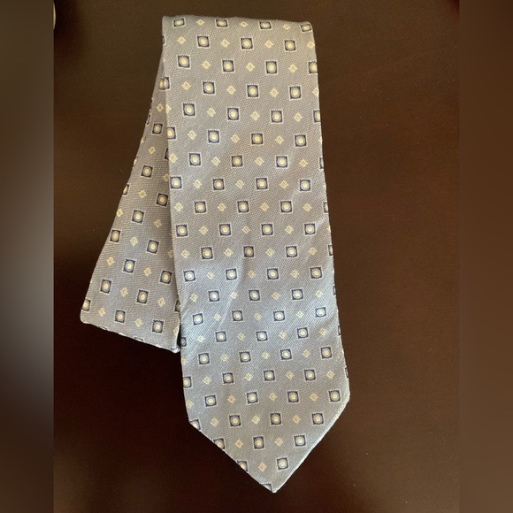 🔹 ✨ Ermenegildo Zegna Elegant Light Blue Patterned Men's Tie 4” Wide 57” Long - Picture 1 of 7